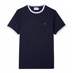 Farah Groves Ringer SS Tee True Navy