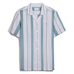 Farah Alder SS Stripe Shirt Mallard Gree