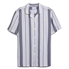 Farah Alder SS Stripe Shirt True Navy