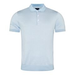 Guide London Knitted Polo Sky Blue