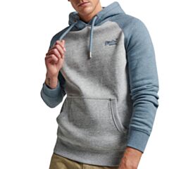 Superdry Vint Logo Baseball Hoodie Grey