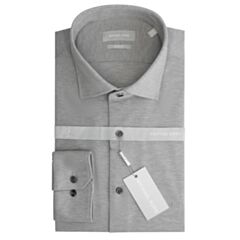 Michael Kors Solid Pique Slim Shirt Grey