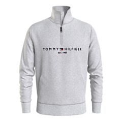 Tommy Hilfiger Logo Mock Neck Grey Heath