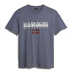 Napapijri Centre Logo Tee Blu Grisail