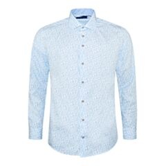 Pope Blue Paisley Printed Shirt In White