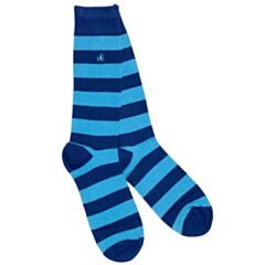 Swole Panda Striped Socks In Sky Blue