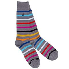 Swole Panda Small Stripe Socks In Grey