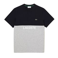 Lacoste Split Tee In Abysm/Silver Chine