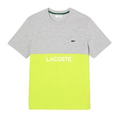 Lacoste Split Tee In Silver Chine/Lima
