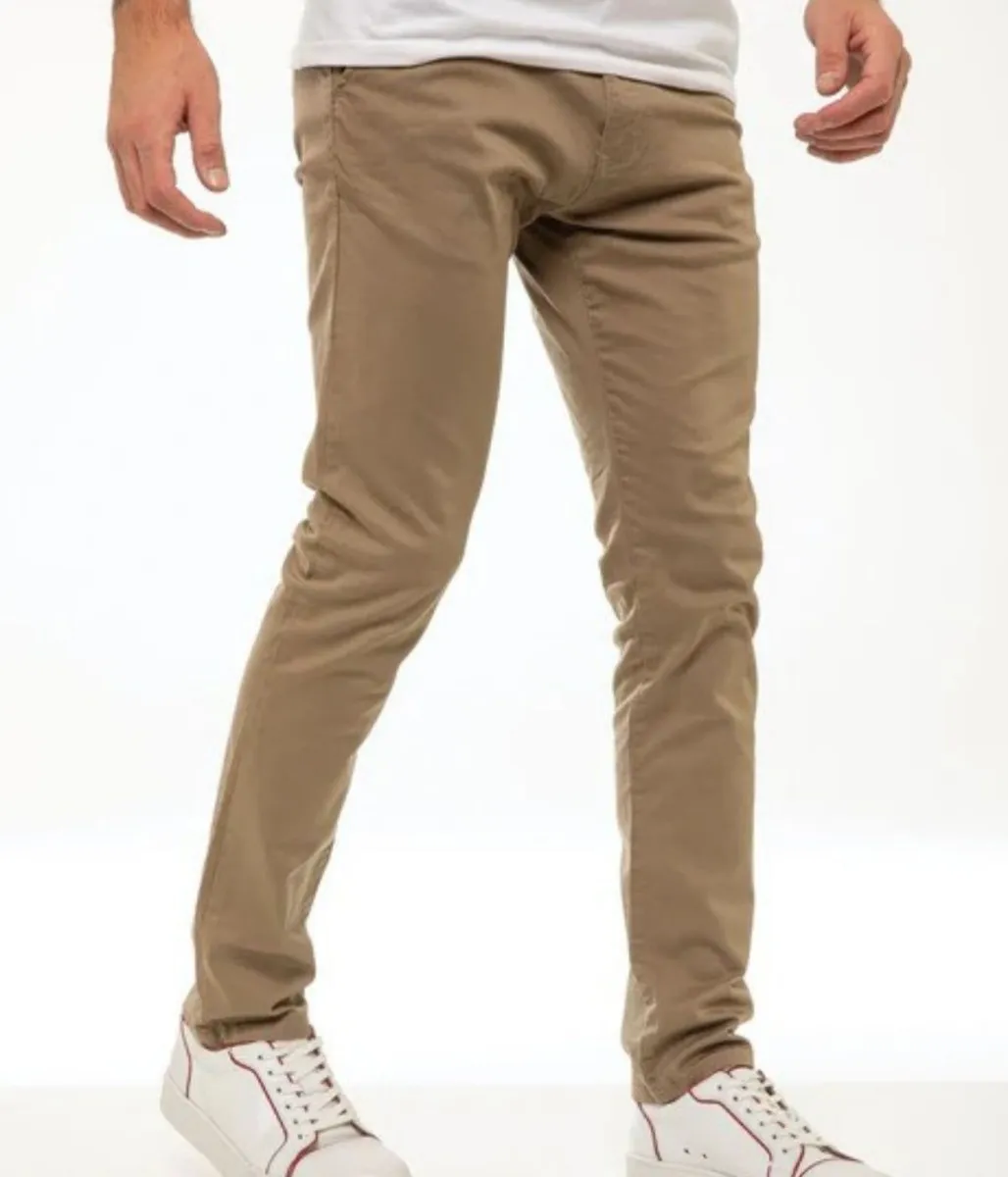 Enzo Slim Stretch Chino In Beige