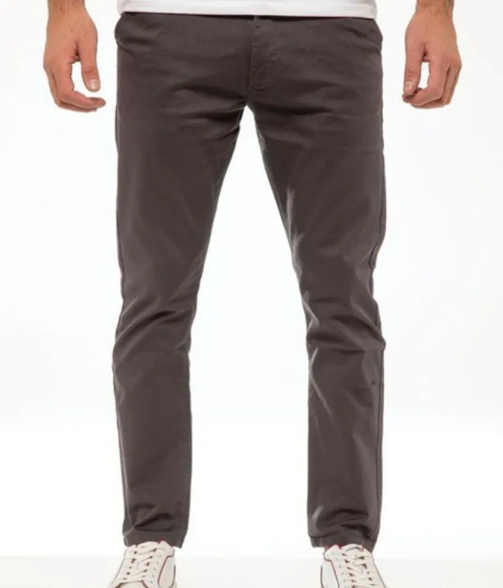 Enzo Slim Stretch Chino In Grey