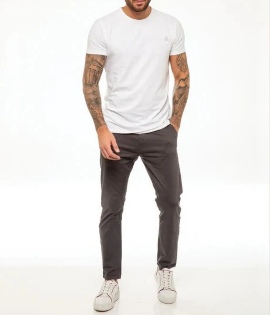 Enzo Slim Stretch Chino In Grey