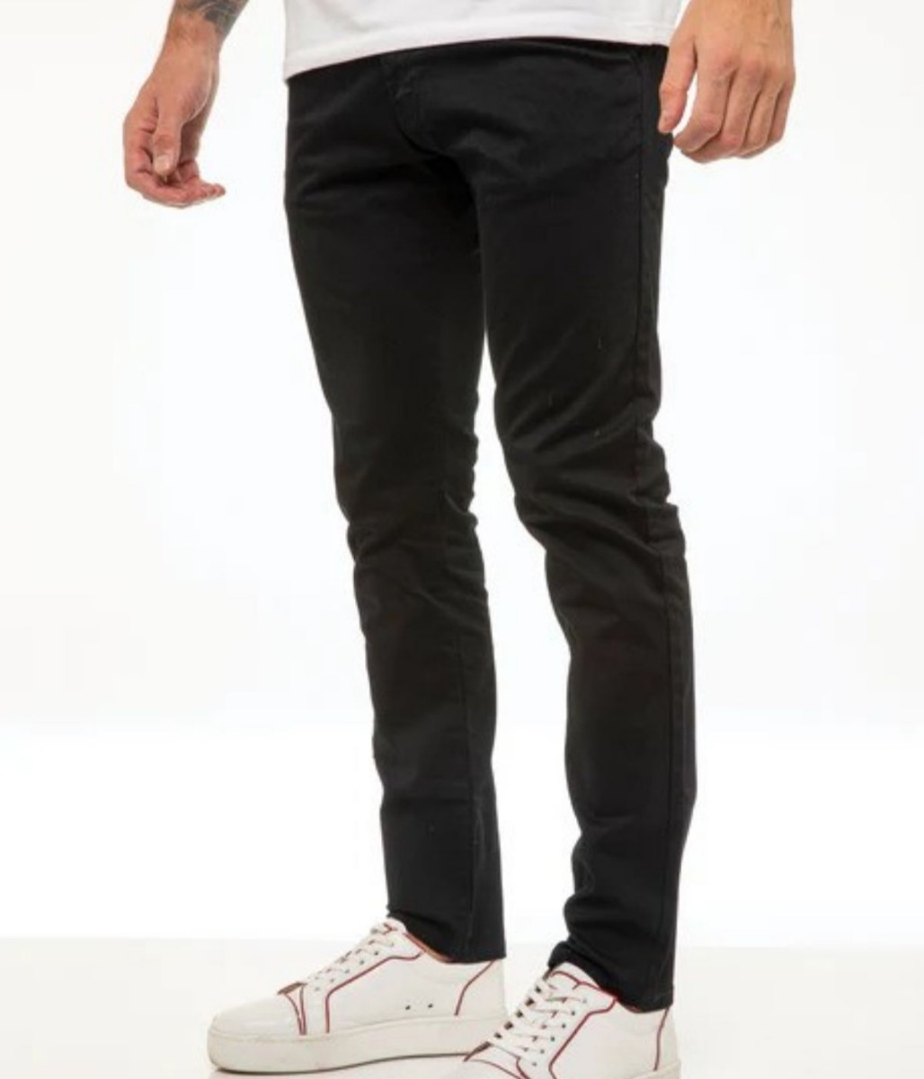 Enzo Slim Stretch Chino In Black