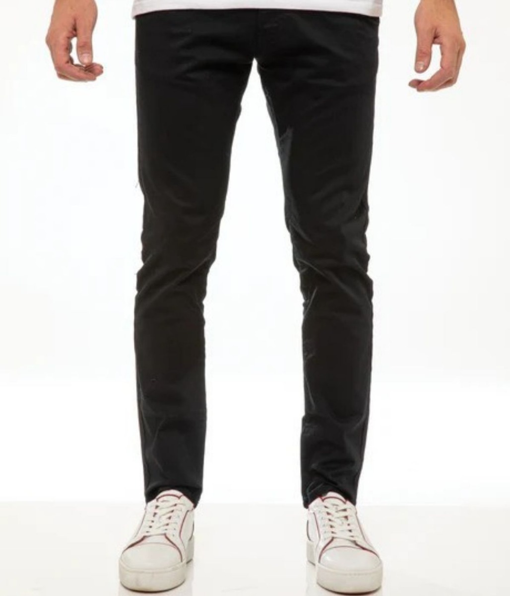 Enzo Slim Stretch Chino In Black