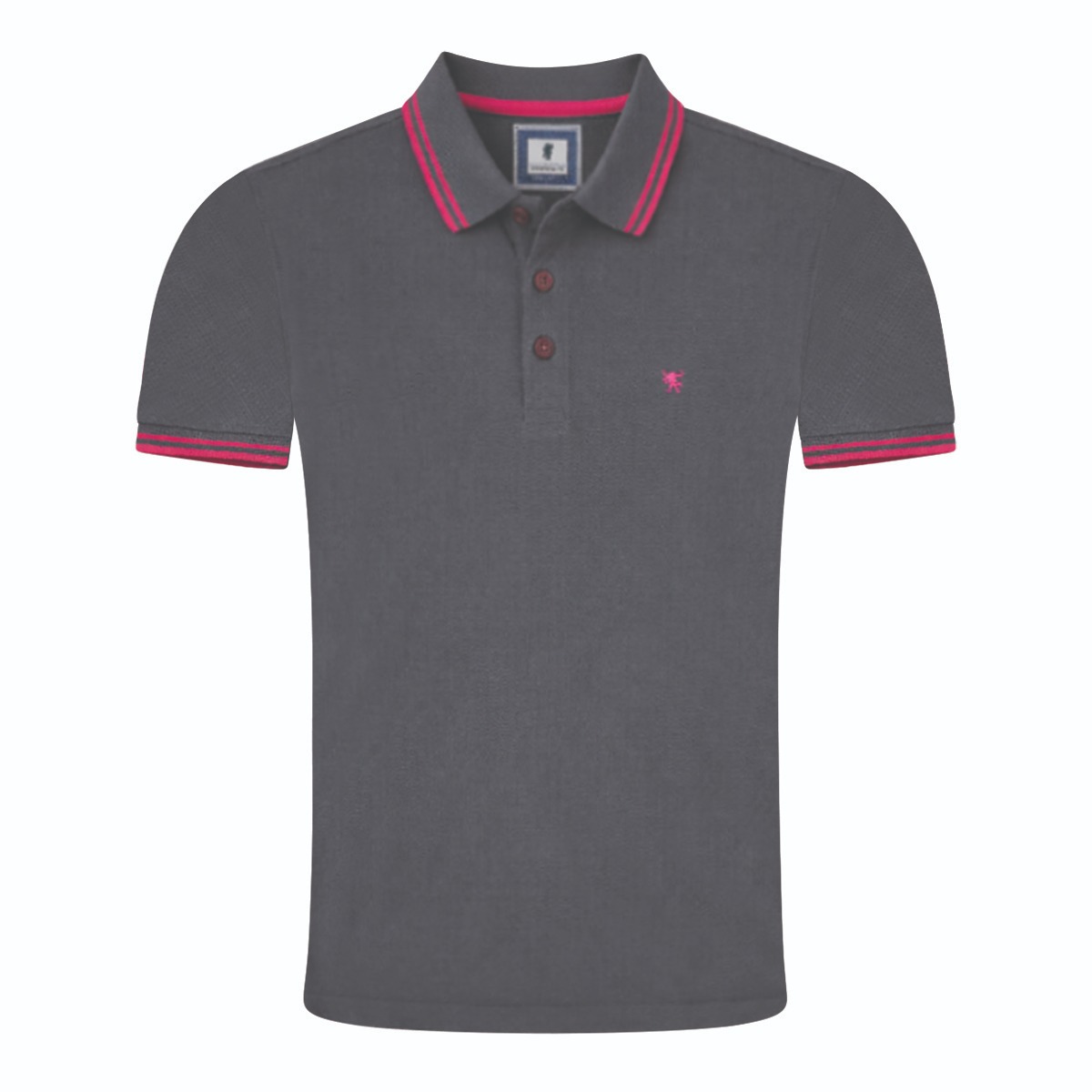 Sea Barrier Pink Tipped Polo Grey