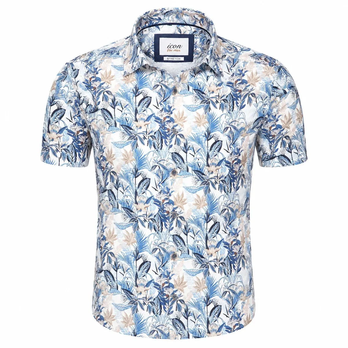 Icon Short Sleeve Shirt White Blue - 080