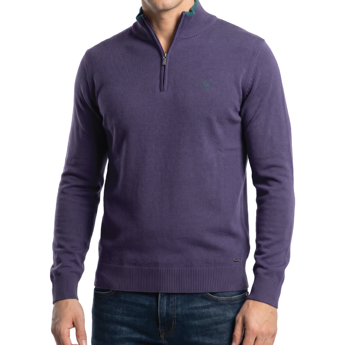 Scott & Wade Machli Knit Half Zip Auberg