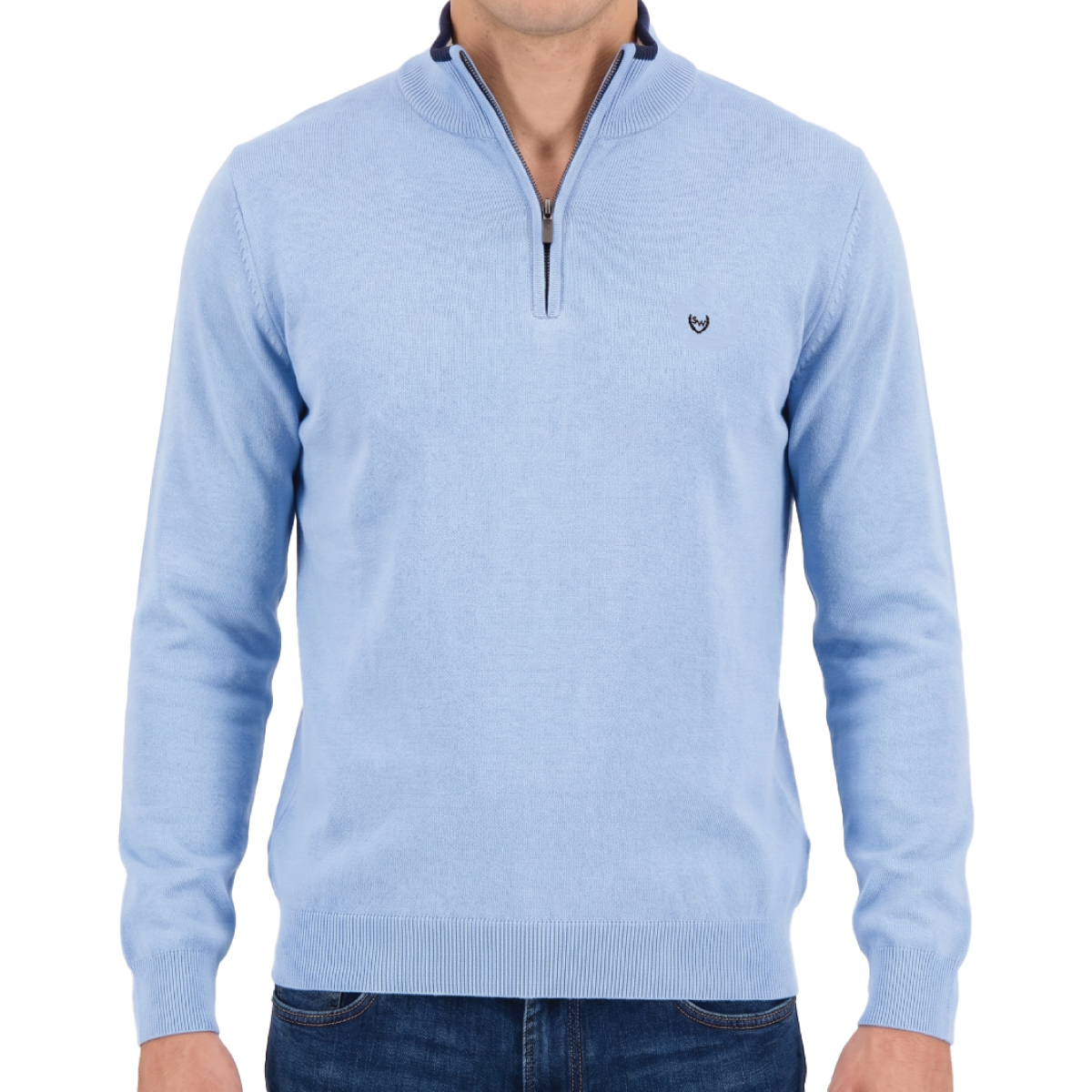 Scott & Wade Machli Knit Half Zip Sky