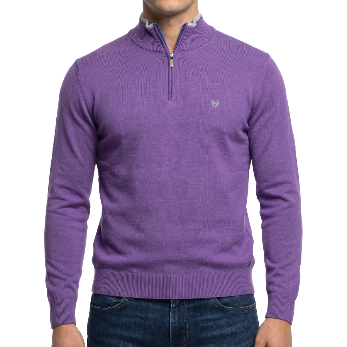 Scott & Wade Machli Knit Half Zip Lilac