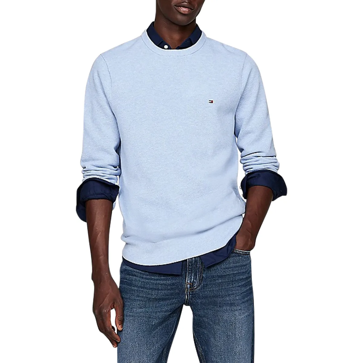 Tommy Hifiger Ess Struct Crew Neck Blue