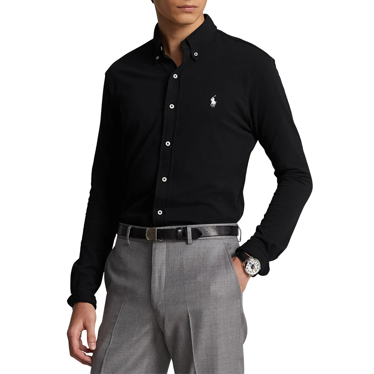 Ralph Lauren LS Knit Shirt Black