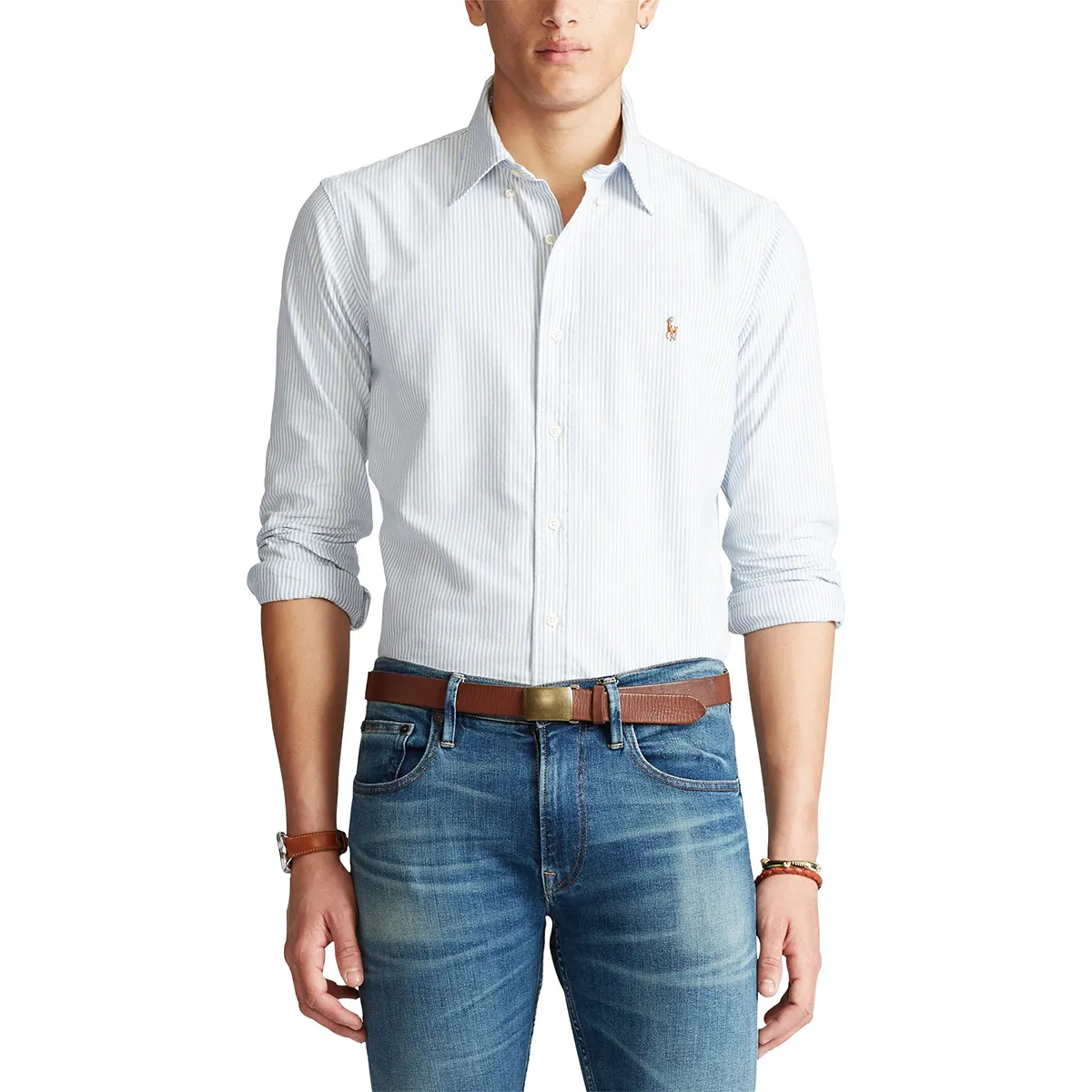 Ralph Lauren Custom Fit Stripe Shirt Blu