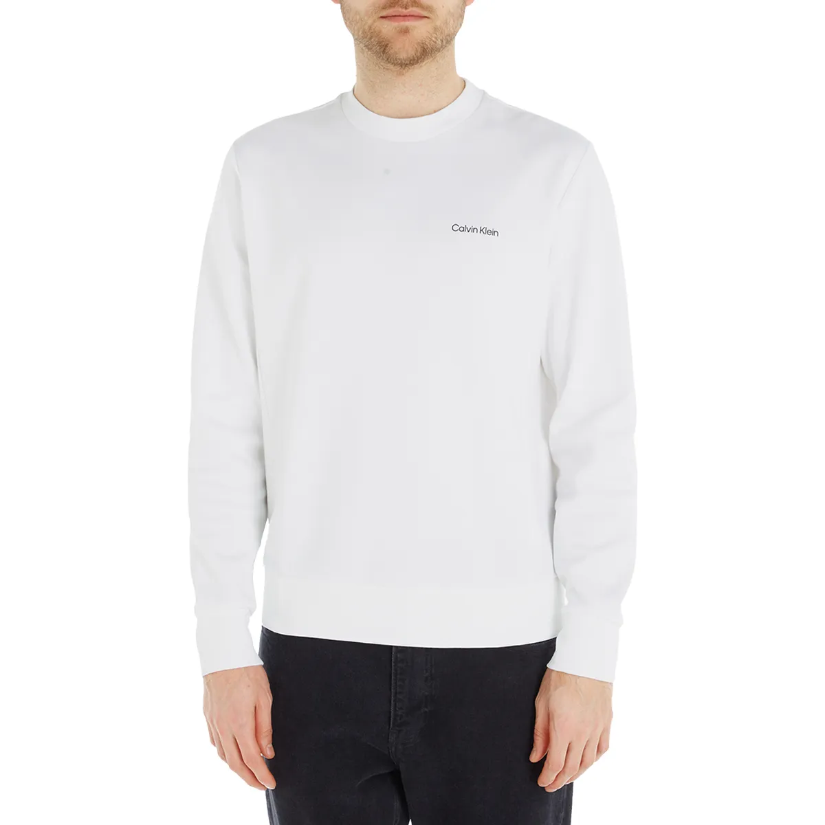 Calvin Klein Micro Logo Crew White