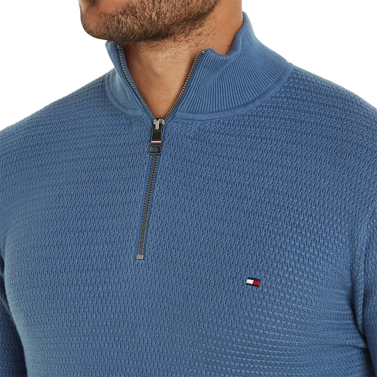 Tommy Hilfiger Interlaced Mock Blue Coast