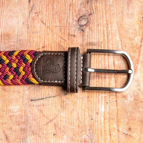 Swole Panda Woven Zigzag Belt Orange