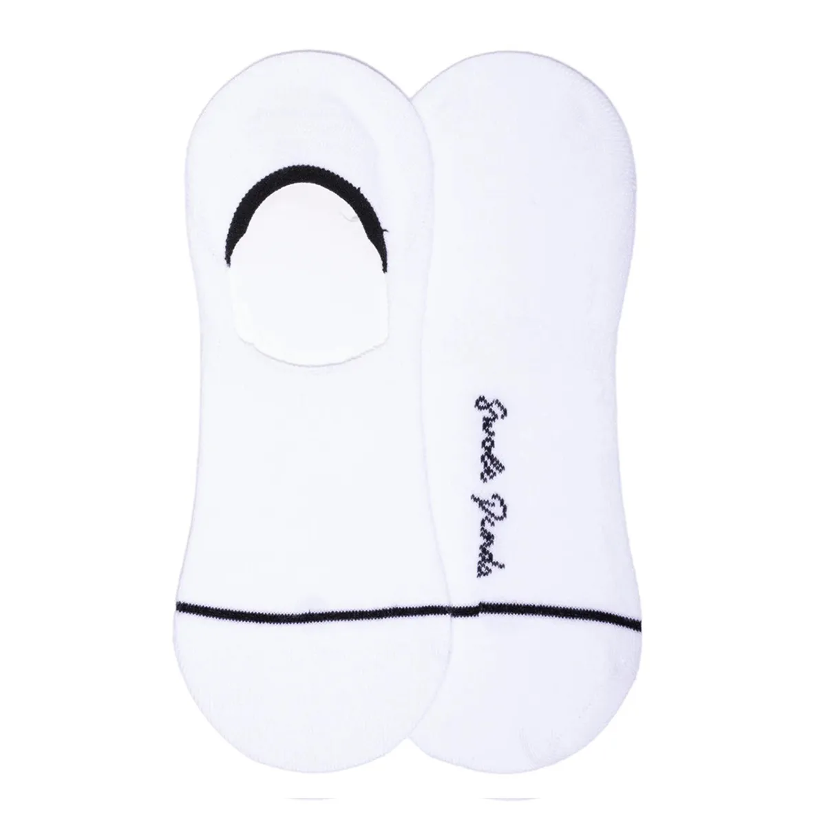 Swole Panda No Show Sock White