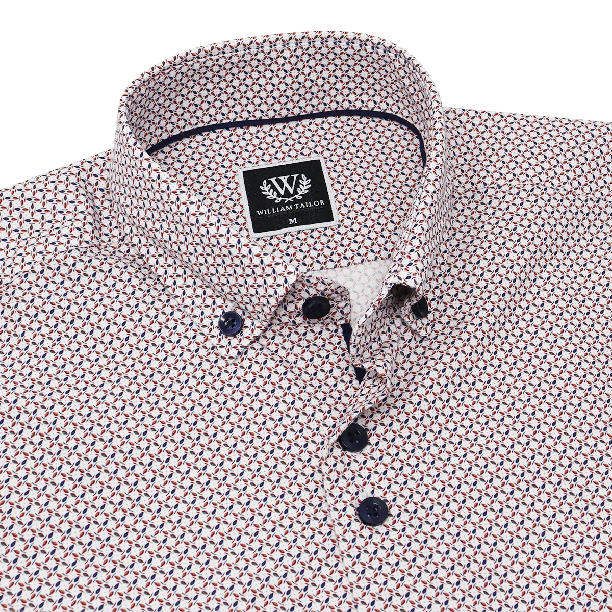 William Tailor Diamond Print Shirt Red