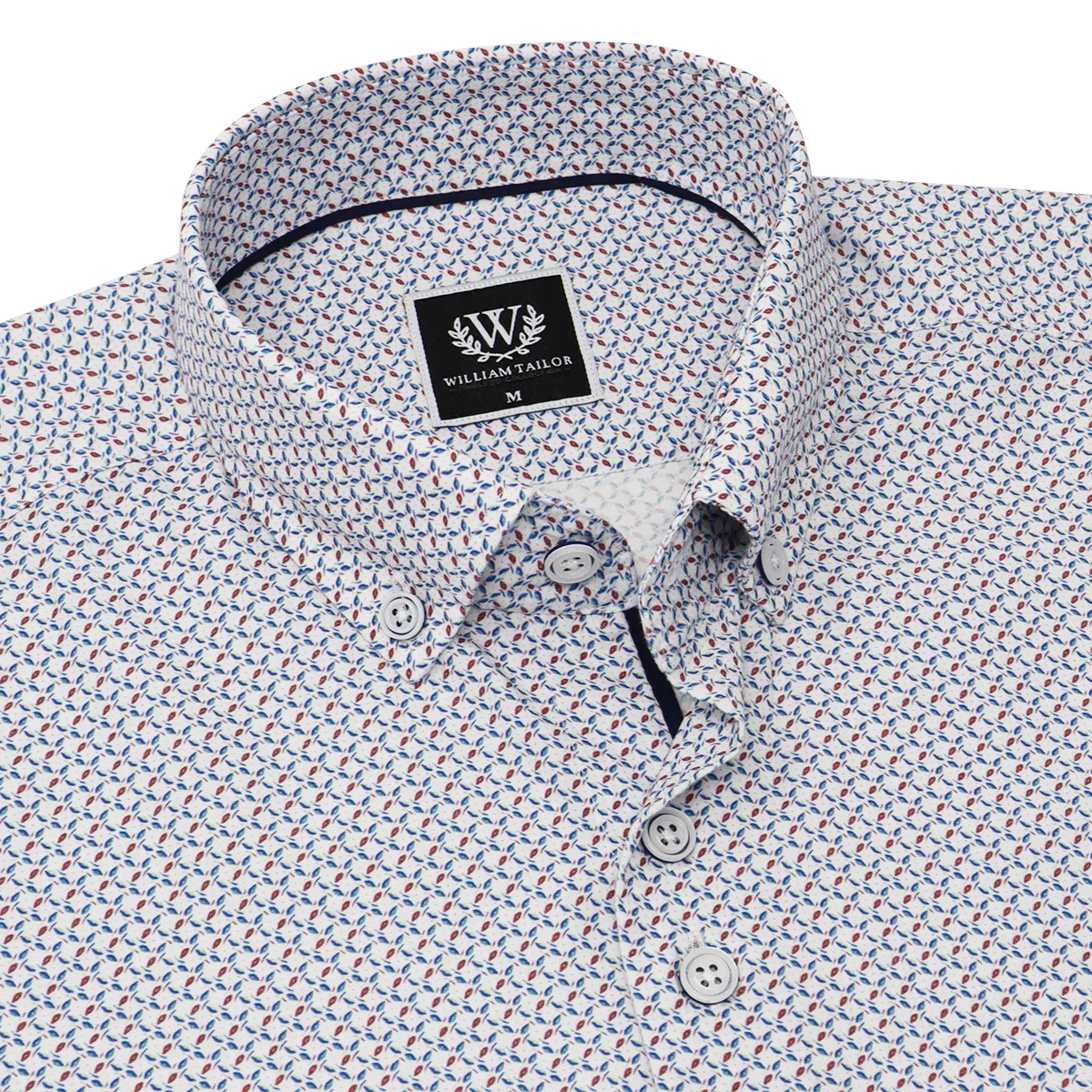 William Tailor Diamond Print Shirt White
