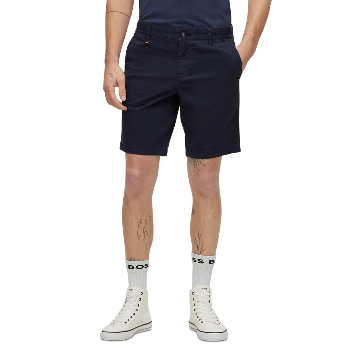 Boss Schino Slim Chino Shorts Dark Blue