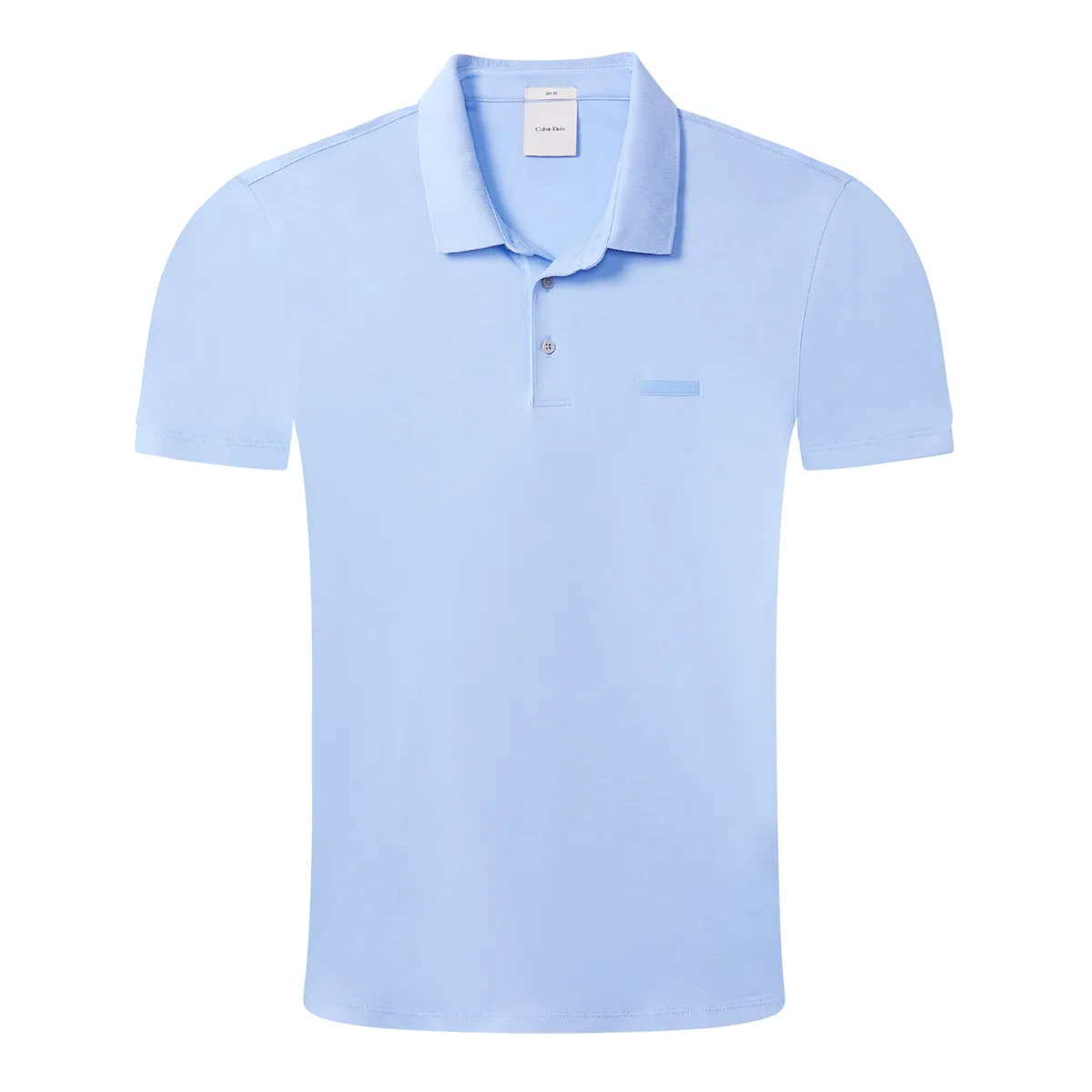 Calvin Klein SS Slim Supima Logo Polo Placid Blue