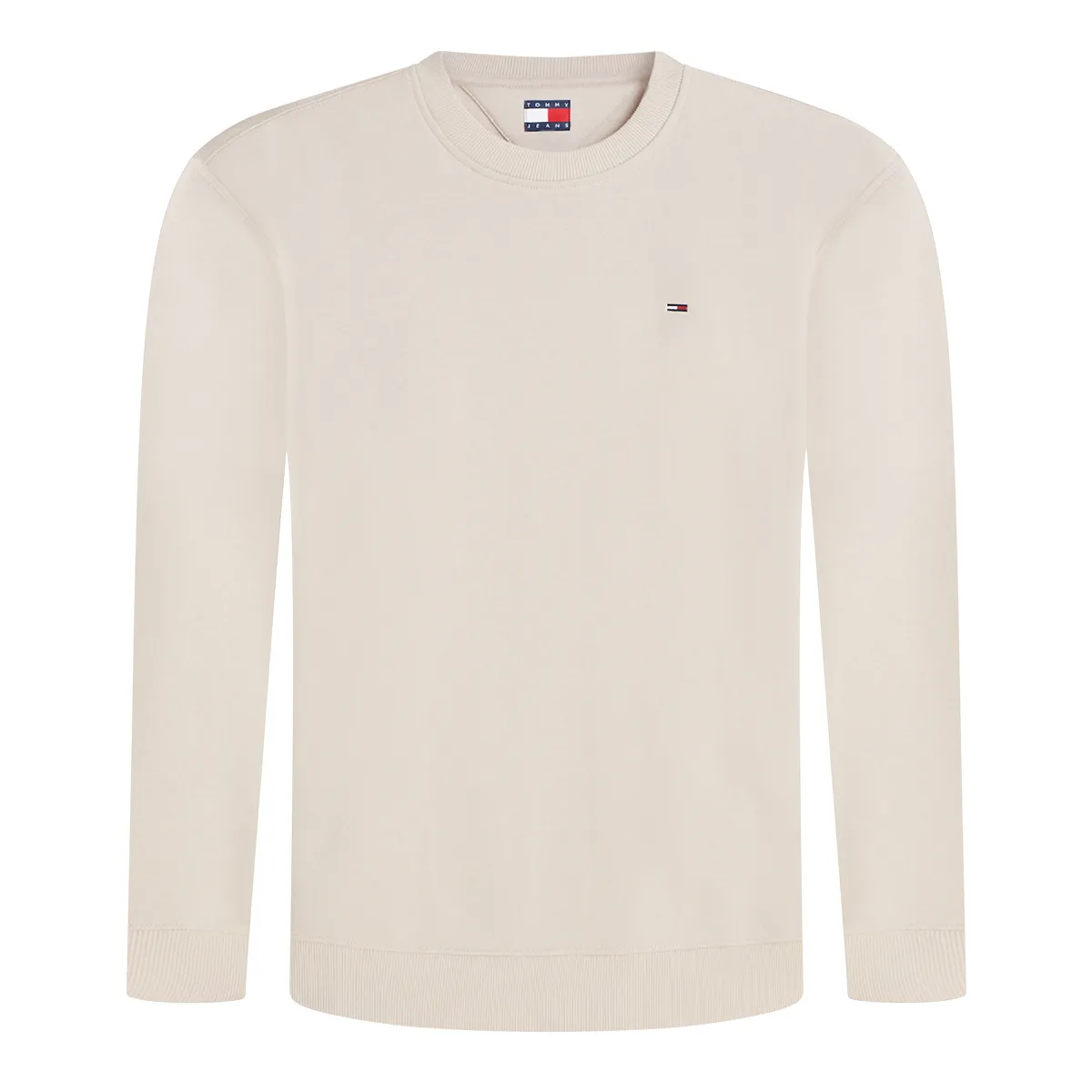 Tommy Jeans Reg S Flag Crew Neck Sweat Beige