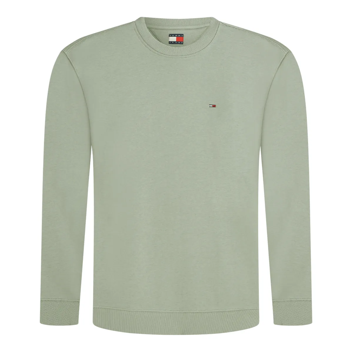 Tommy Jeans Reg S Flag Crew Neck Sweat Spring Olive Green