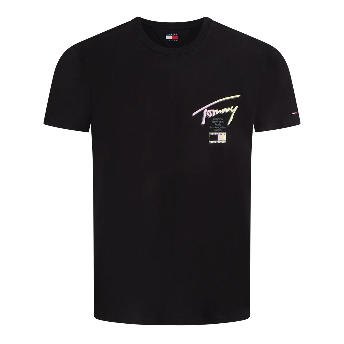 Tommy Jeans Short Sleeve Reg City Sign T-Shirt in Black - BDS