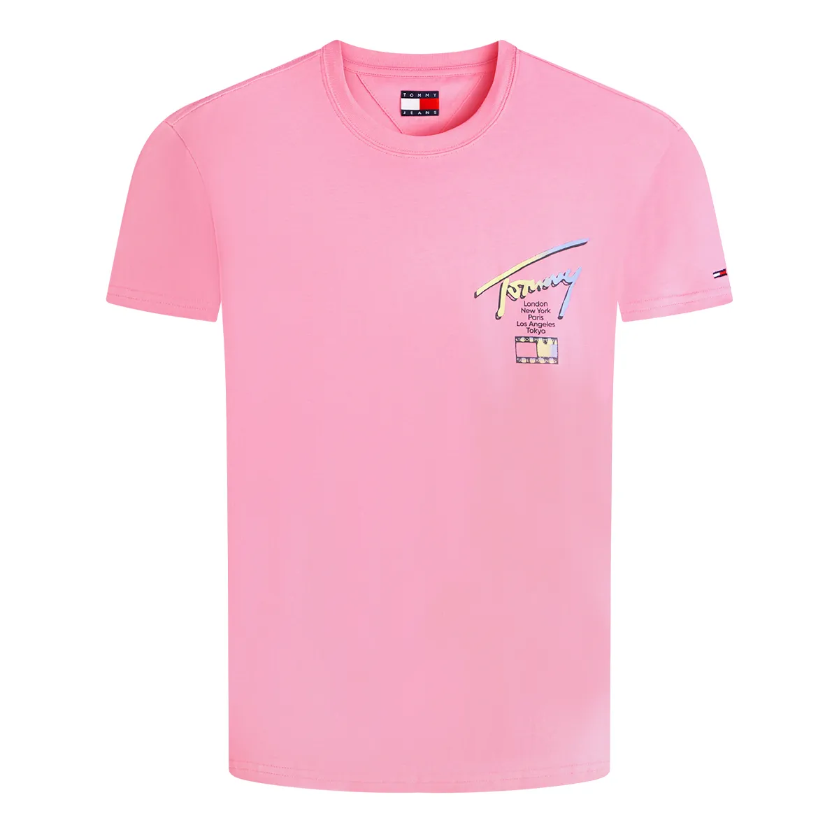 Tommy Jeans SS Reg City Sign T-Shirt Pink - TOU