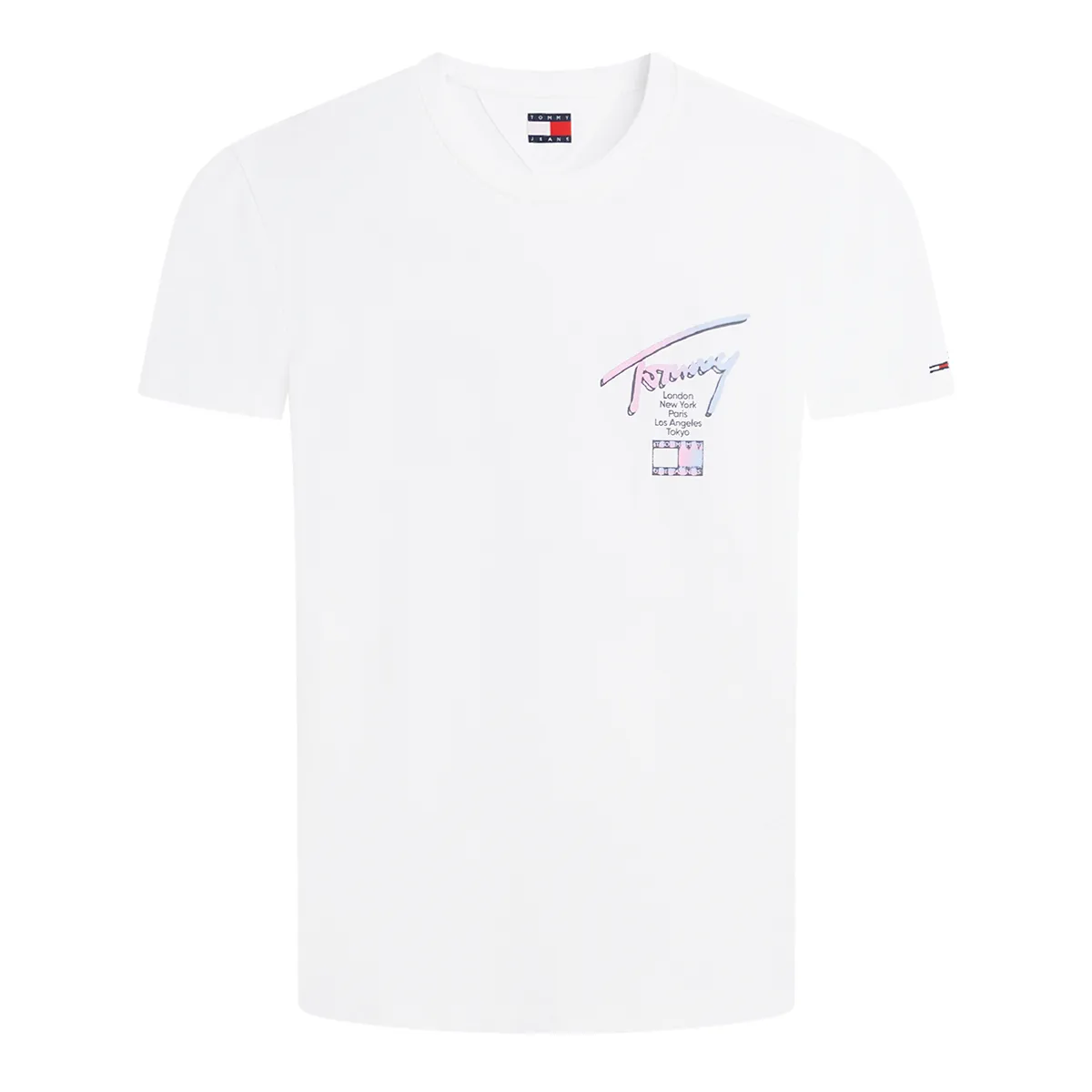 Tommy Jeans Short Sleeve Reg City Sign T-Shirt in Ecru - YBL