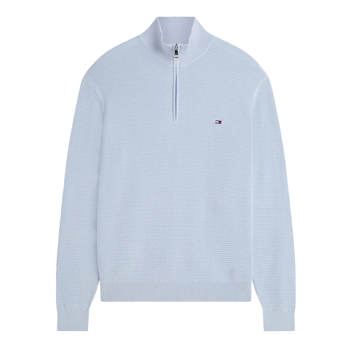 Tommy Hilfiger Structure Knit Half Zip Breezy Blue - c1o