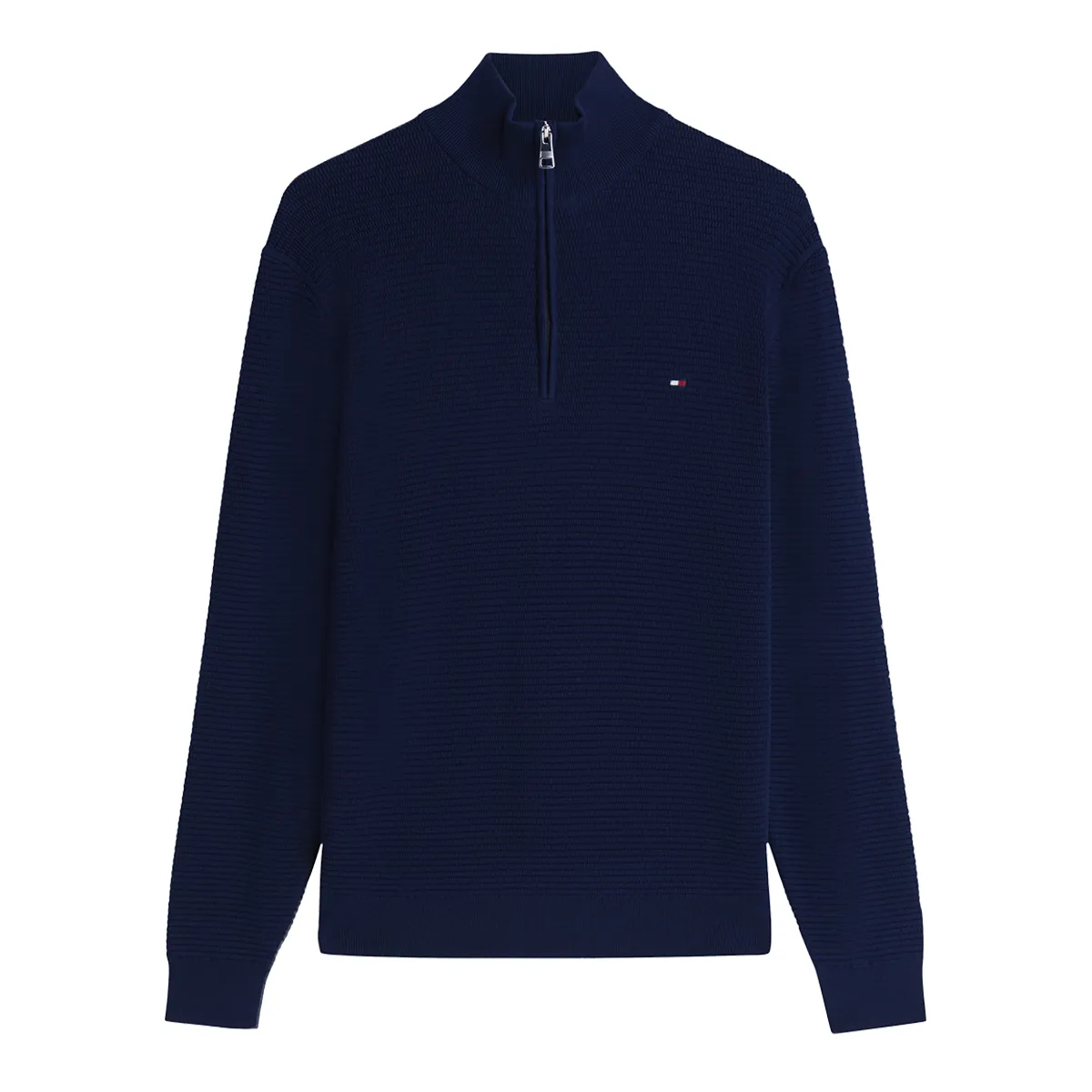 Tommy Hilfiger Structure Knit Half Zip Carbon Navy - dcc