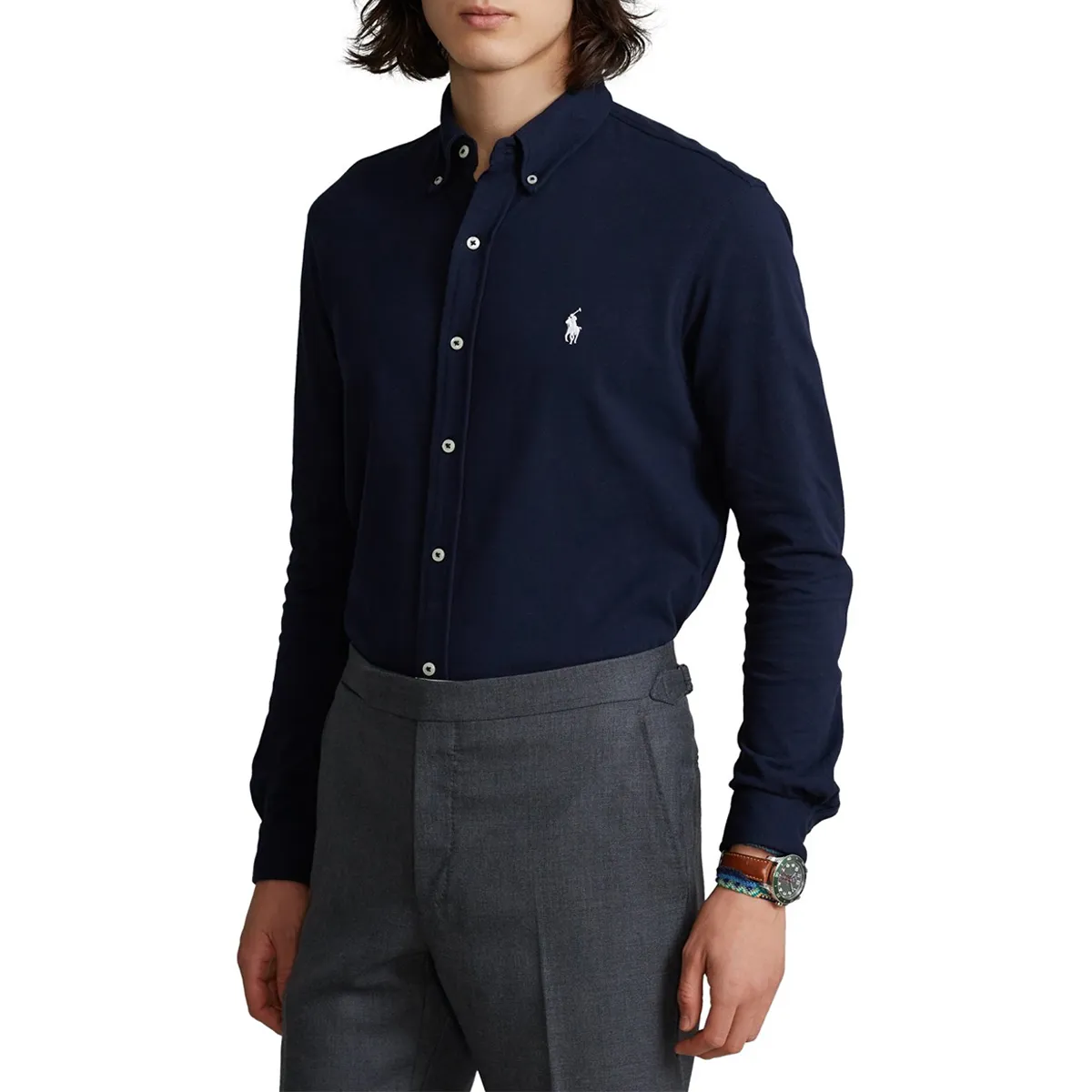 Ralph Lauren LS Knit Shirt Aviatar Navy