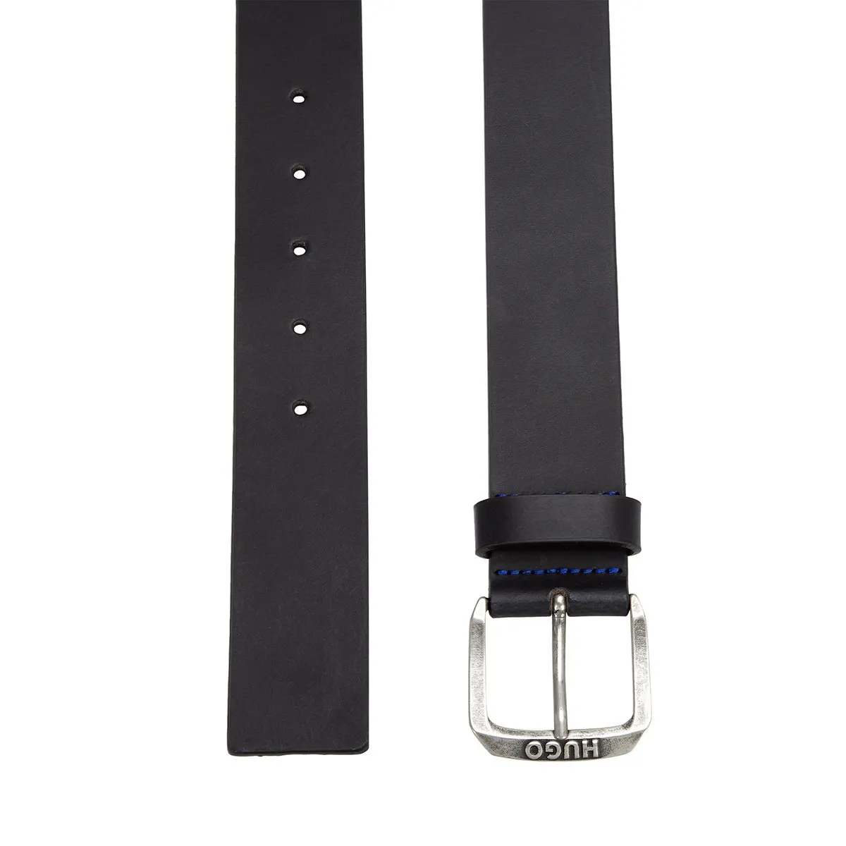 Hugo Blue Berker Leather Belt Black 001