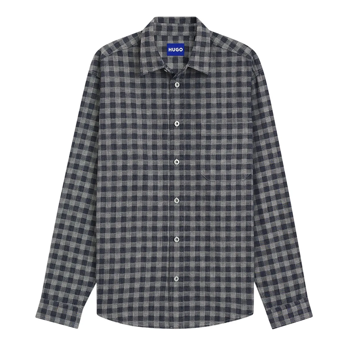 Hugo Blue Ebalto Check Overshirt Dark Blue 415
