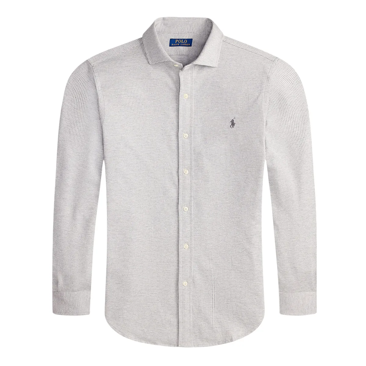 Ralph Lauren LS Knit Checked Shirt Cream 001