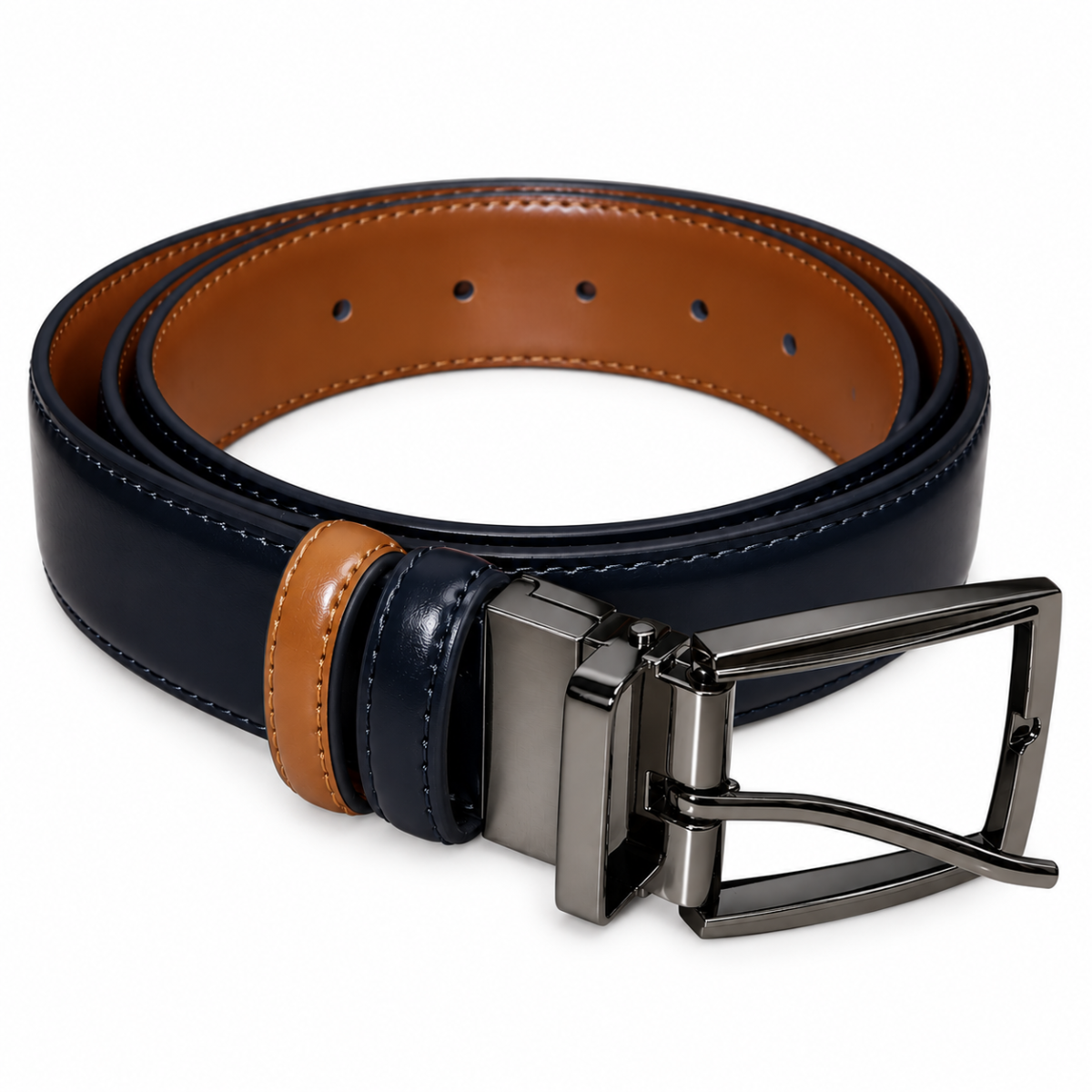6th Sense Reversible Belt Navy Tan
