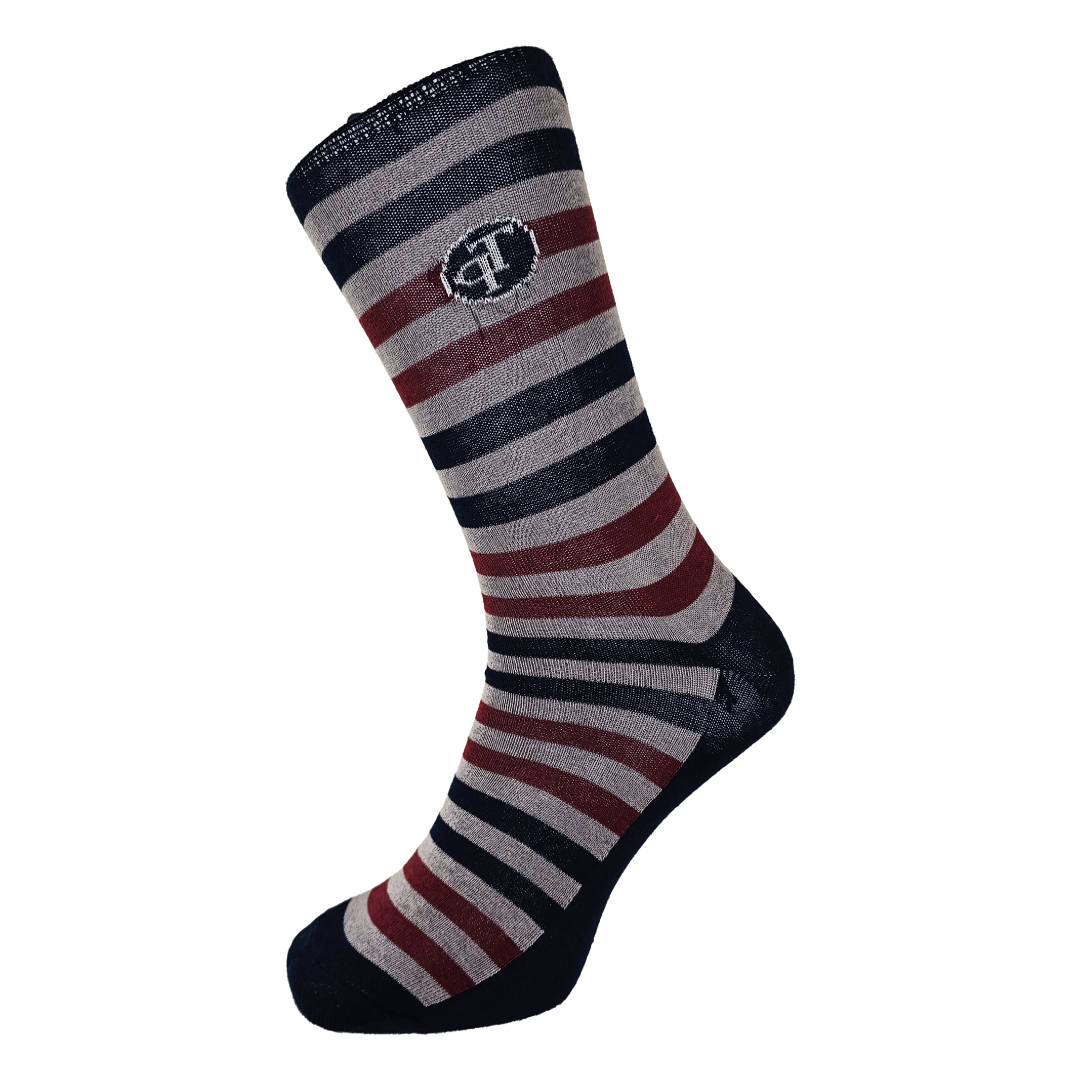 EJ Socks Red Navy Stripe