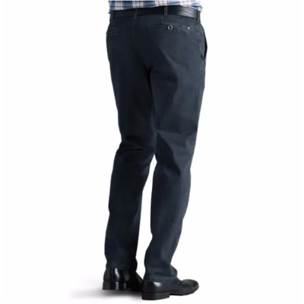 Meyer Roma Regular Fit Chino In Denim
