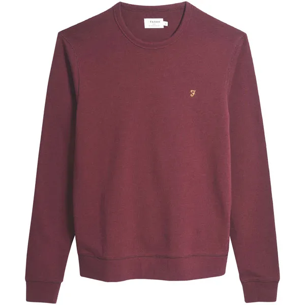 Farah Tim Crew Sweater In Farah Red Marl