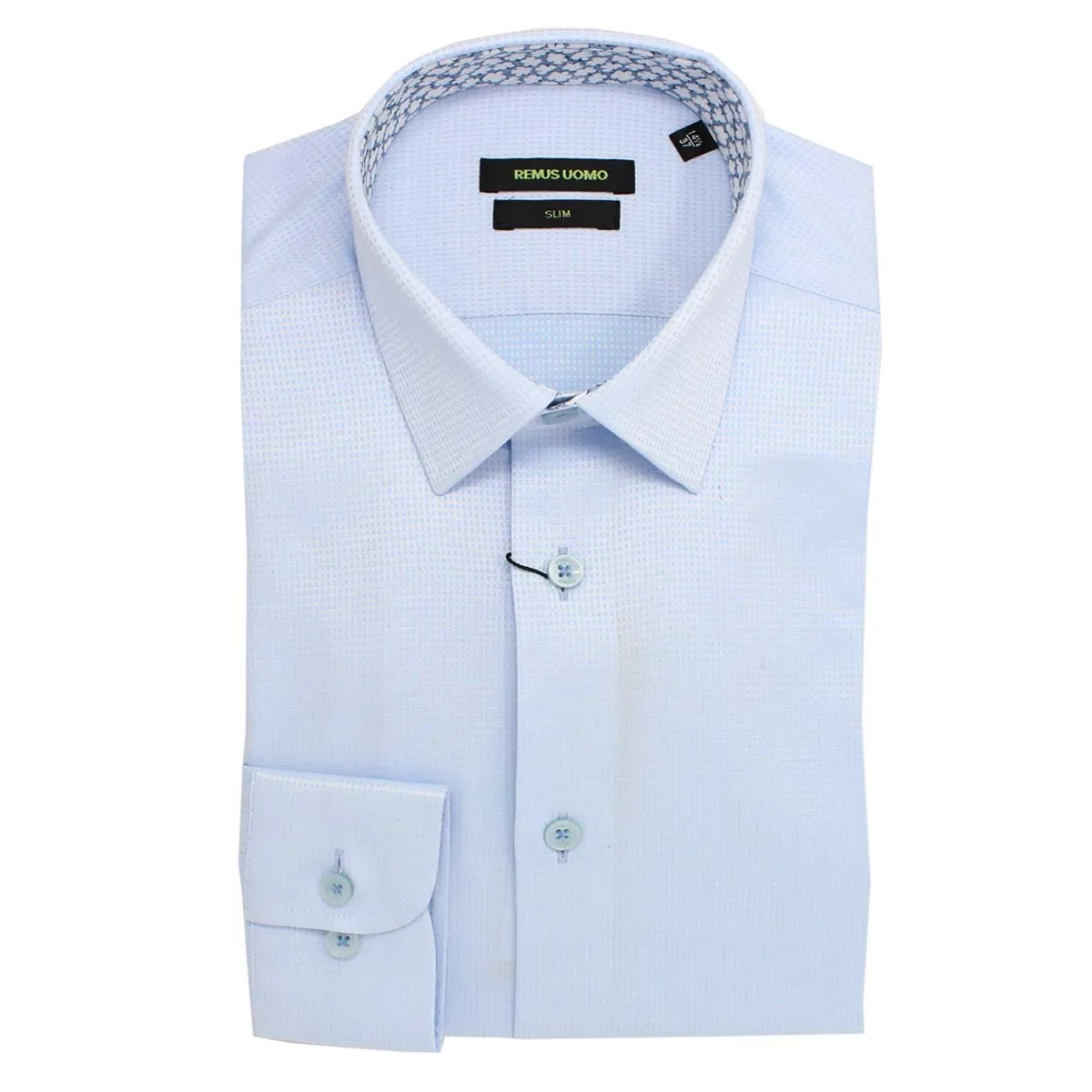 Remus Uomo Ashton Slim Pattern Shirt Blue